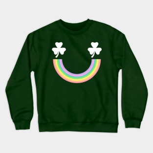 Rainbow Shamrock Smiley Crewneck Sweatshirt